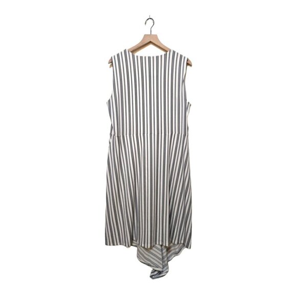 Banana Republic Stripe Asymmetrical Fit and Flare Sleeveless Dress Sz XL - Picture 4 of 7